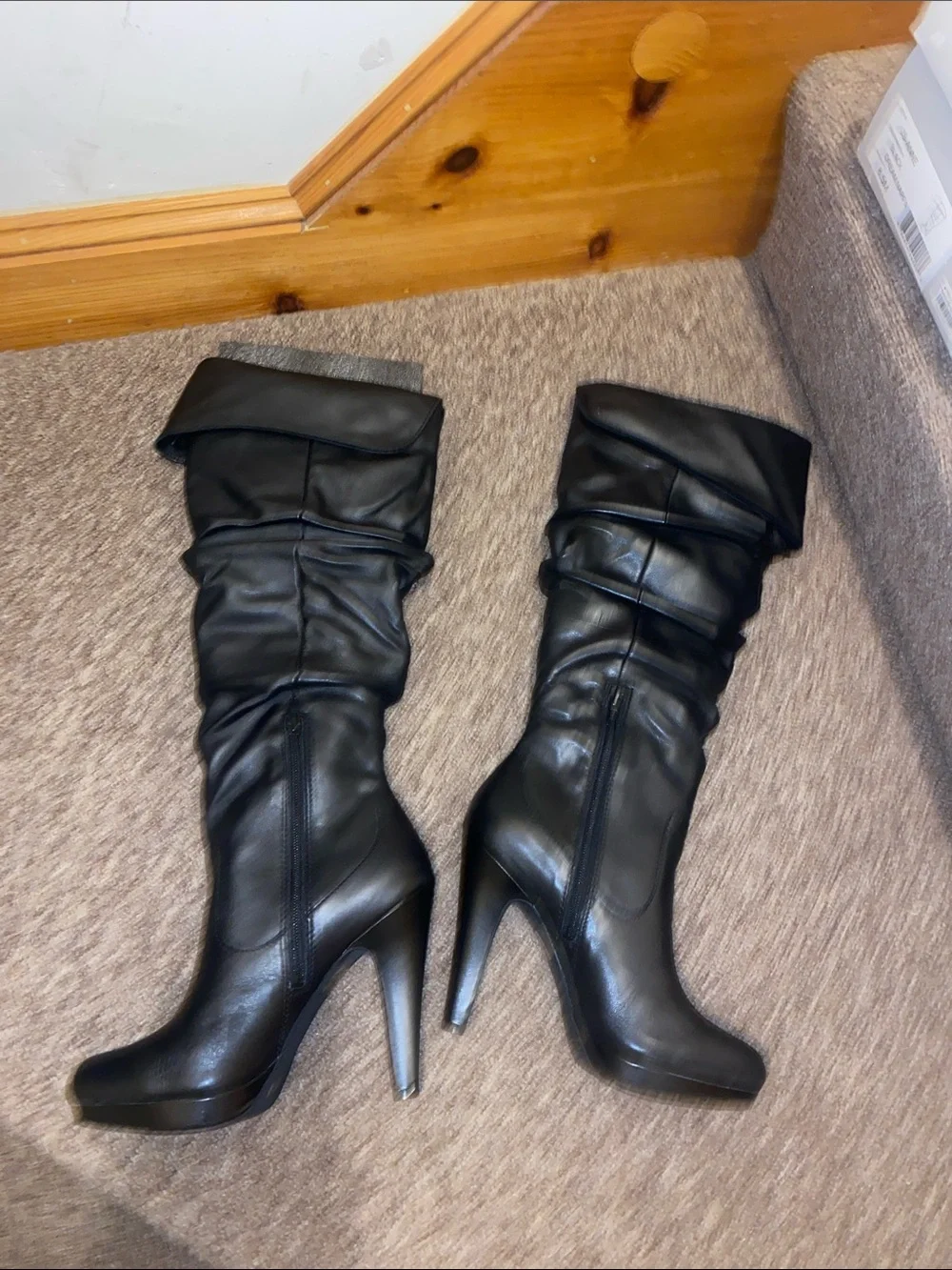 ♠️NWT Jessica Simpson Genuine Leather Slouchy Heeled Knee & Over the Knee Boot